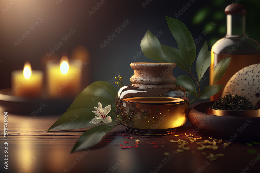 Atmosphere spa natural background. Illustration AI Generative