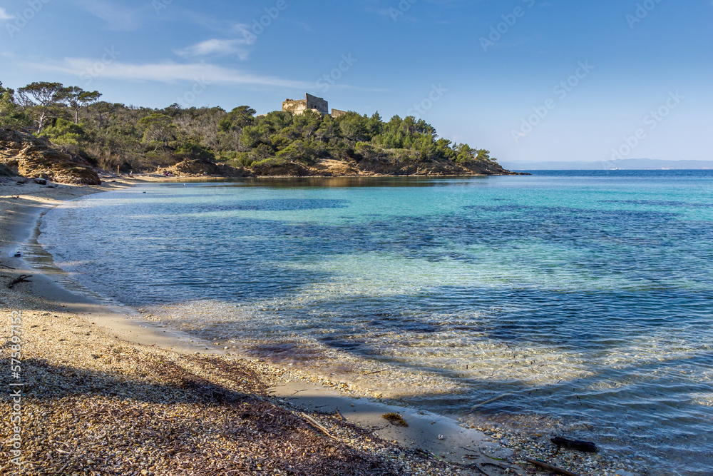 Beach of Alycastre in Porquerolles, South of France