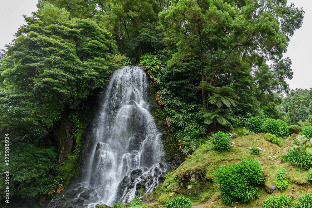 Waterfall on Sao Miguel island, Azores / Waterfall in the interior of Sao Miguel island, Azores, Por