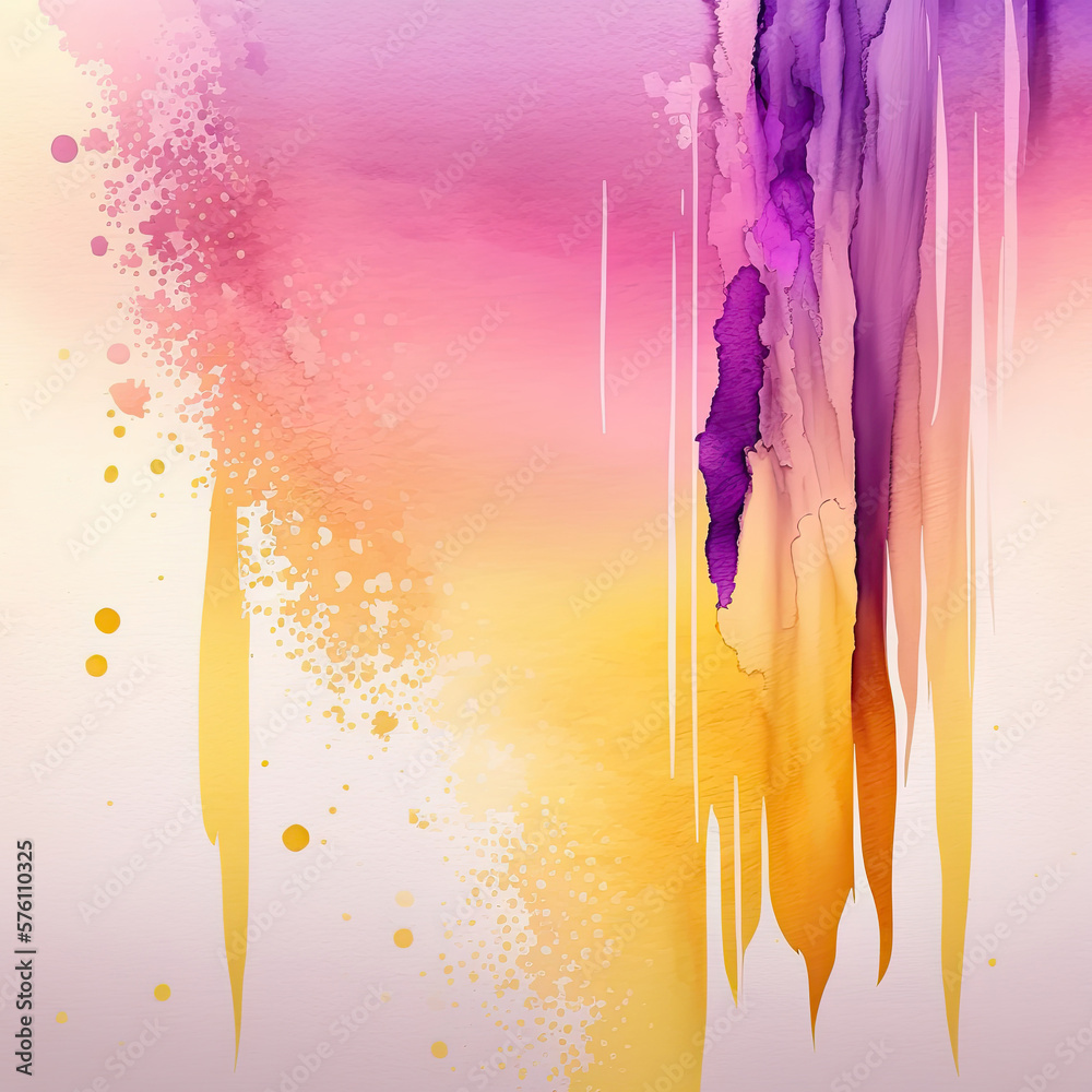 Abstract Pink and Gold Watercolor Background. Illustration AI Generative