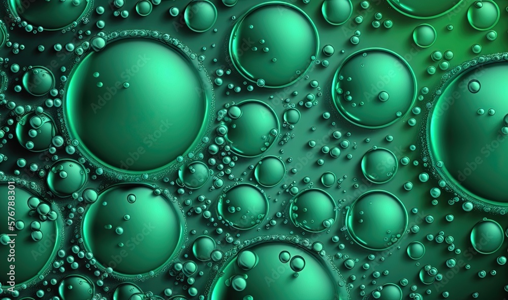  a green background with lots of water droplets on its surface and a green background with lots of 