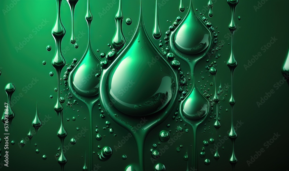  a green background with drops of water and a green background with drops of water and a green backg