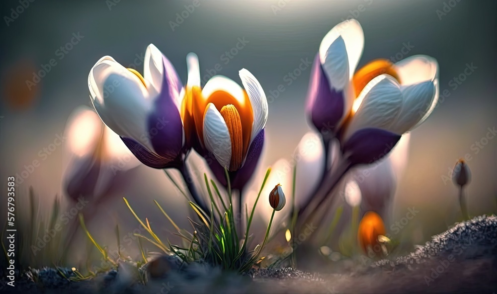  a bunch of flowers that are sitting in the grass with the sun in the background and some grass in t