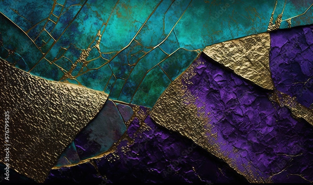  a close up of a purple and green wallpaper with gold leafy designs on its edges and a green backgr