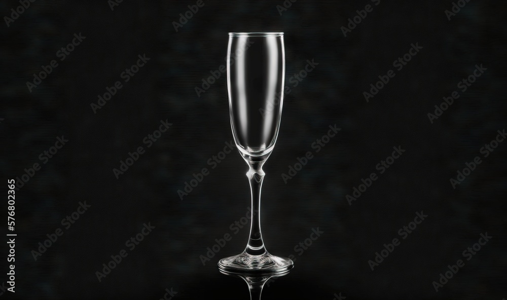  a tall glass of wine on a black background with a reflection of the wine glass in the bottom of the