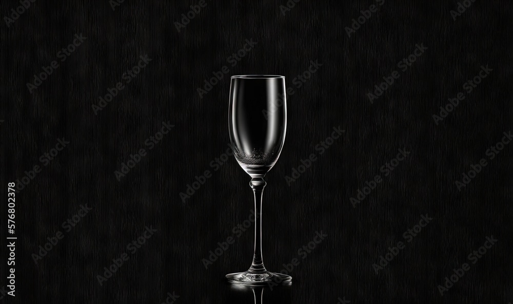  a wine glass sitting on a black surface with a reflection of the wine in the wine glass on the floo