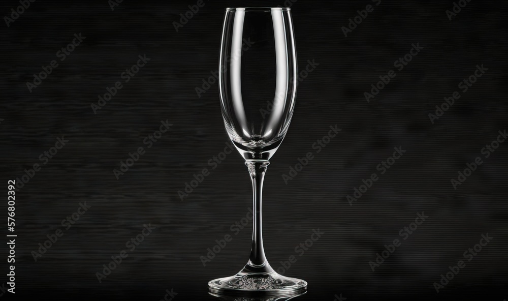  a tall glass of wine on a black surface with a reflection of the wine glass in the glass and the wi