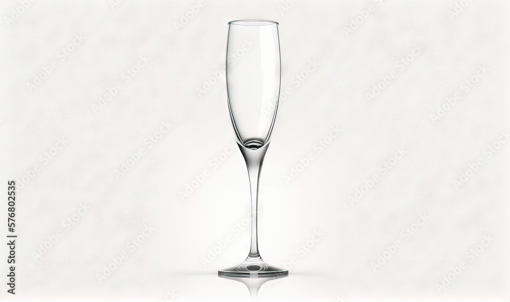  a tall glass of wine on a white background with a reflection of the wine glass in the bottom of the