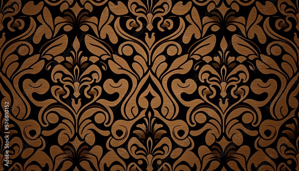  a brown and black wallpaper with a design on its side and a pattern on the back of its side that 