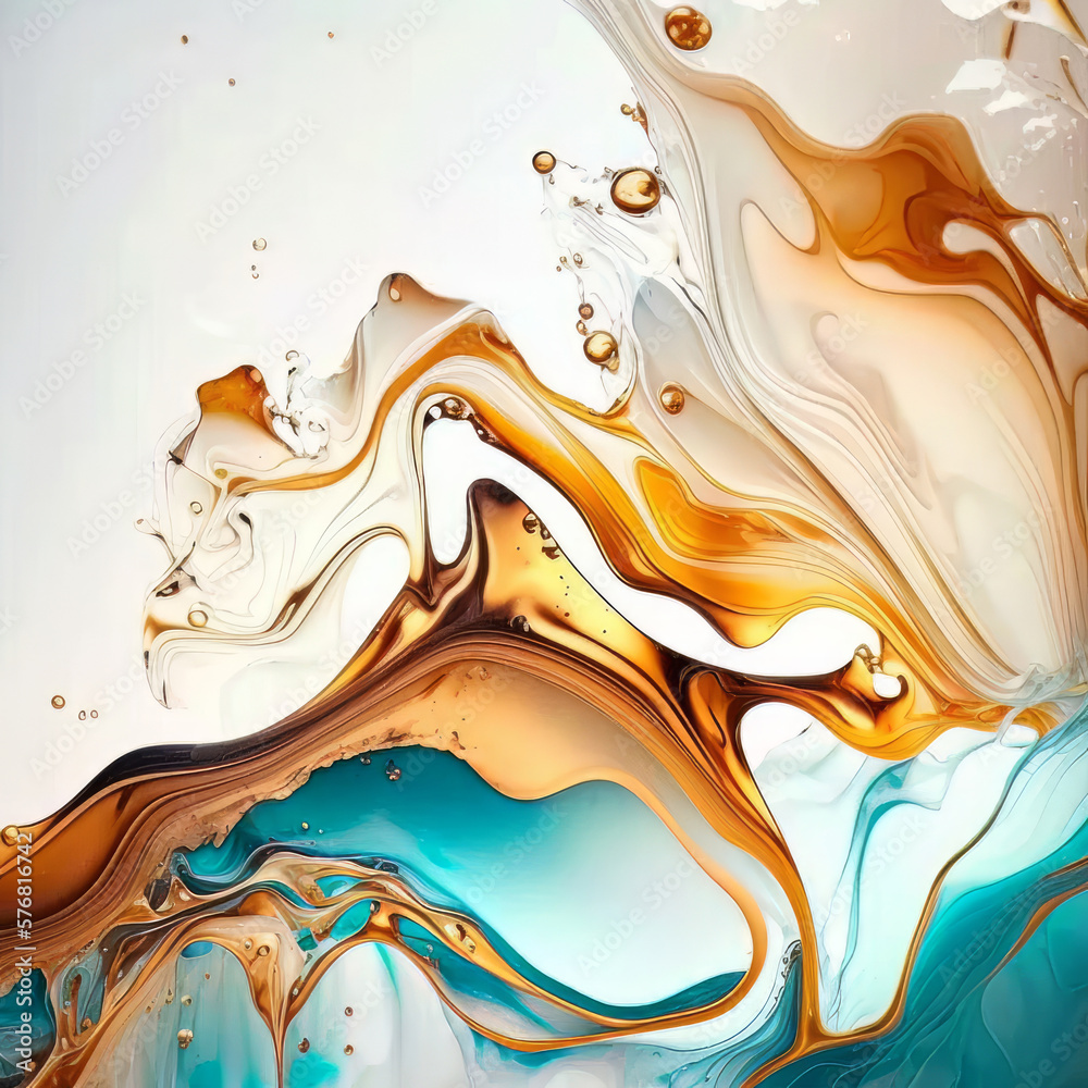 Natural luxury abstract fluid art painting in alcohol. Illustration AI Generative