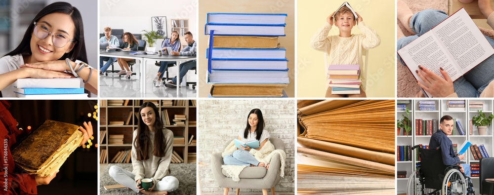 Collection of different people and books