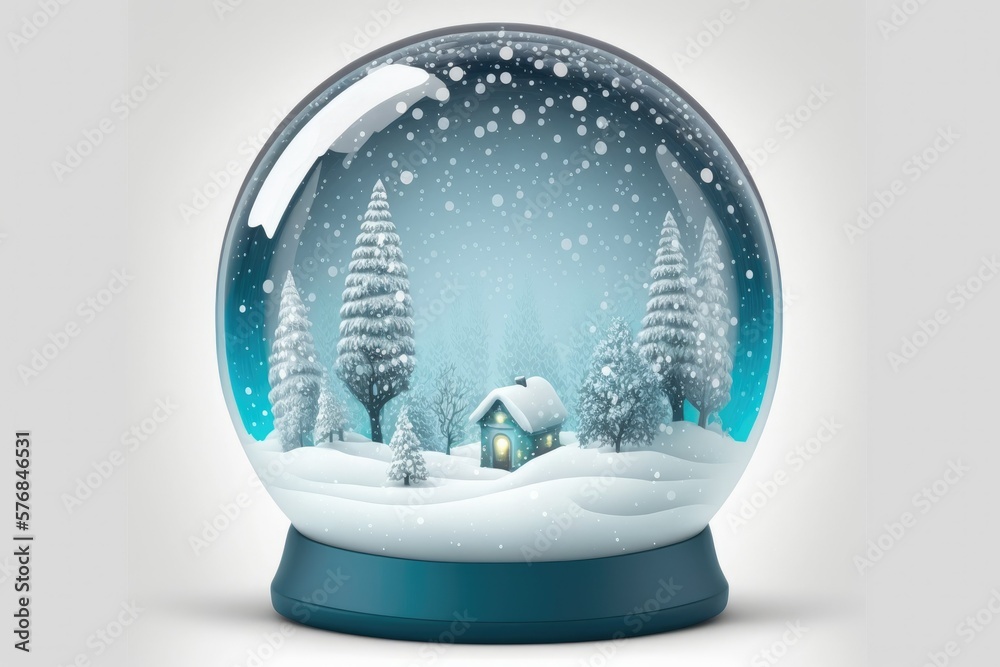 An empty snow globe. Generative AI