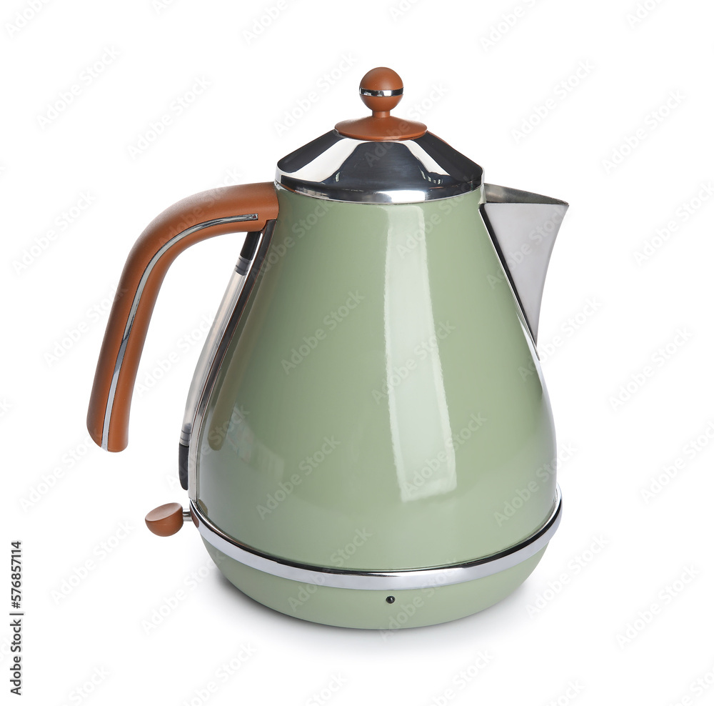 Electric kettle on white background