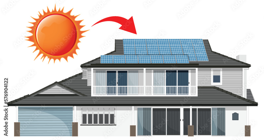 Solar energy with house and solar cell