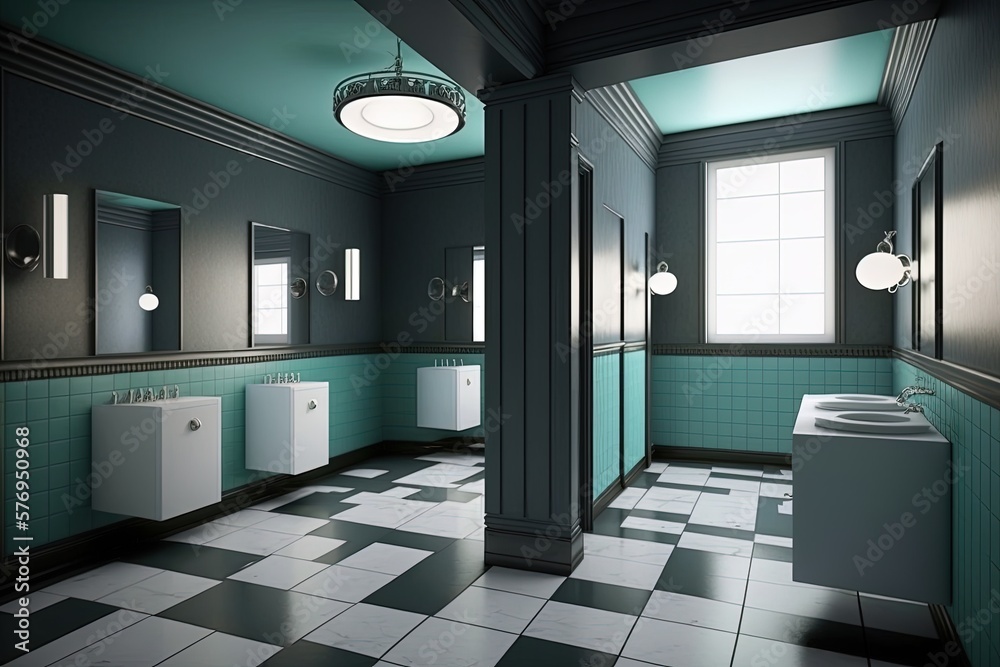 Spotless, state of the art bathroom in o. Generative AI