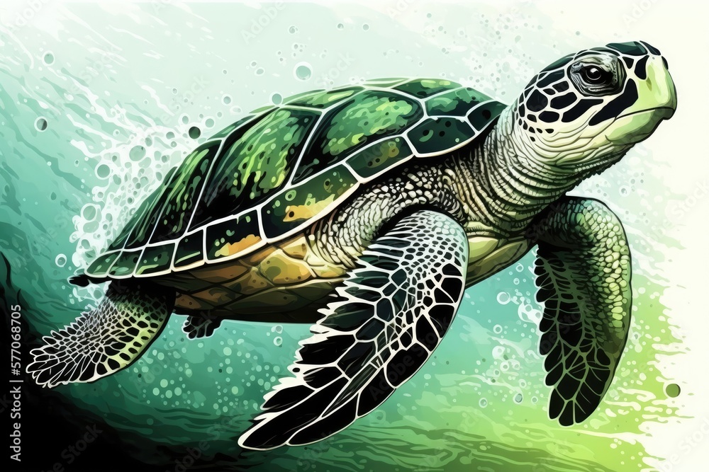 The Hawksbill Turtle. Generative AI