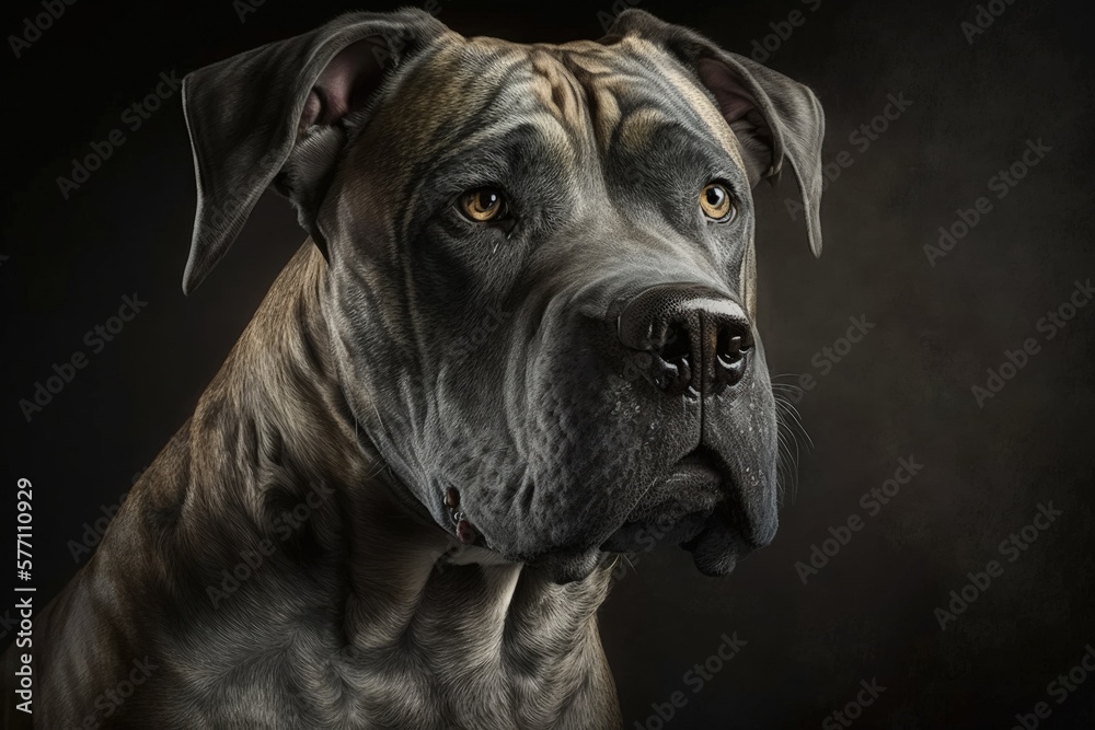 Image of a purebred Presa Canario dog. Generative AI