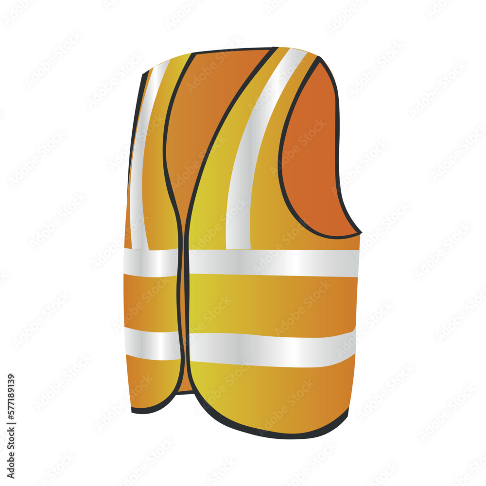 Yellow saving vest on white background