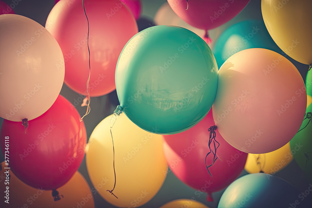 Balloon Party Background. Illustration AI Generative