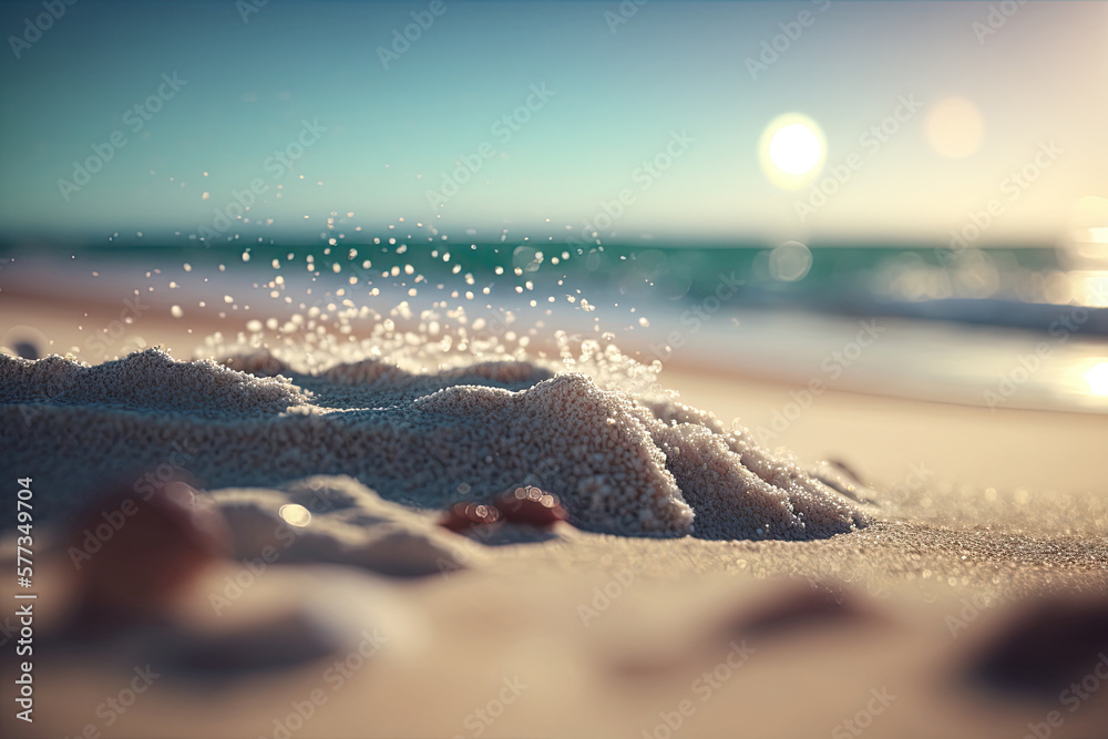 Summer Sand Beach background. Illustration AI Generative