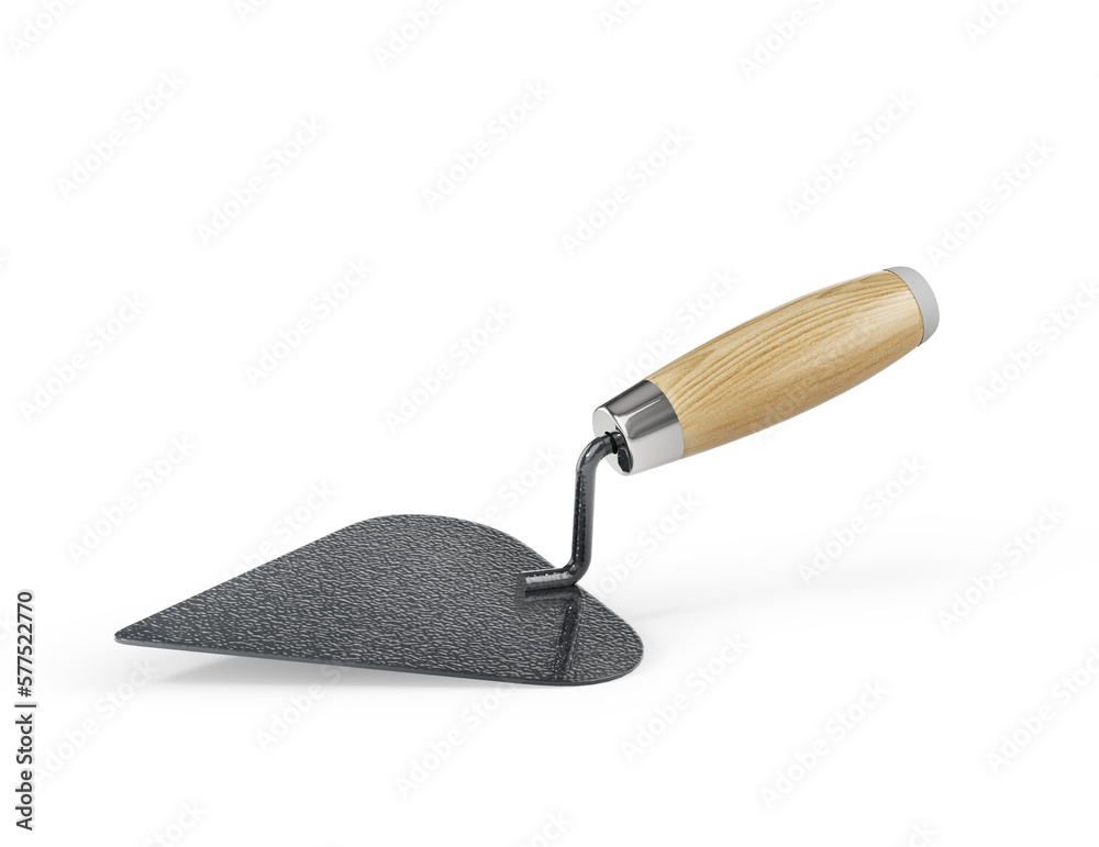 Construction trowel on a white background. 3d illustration