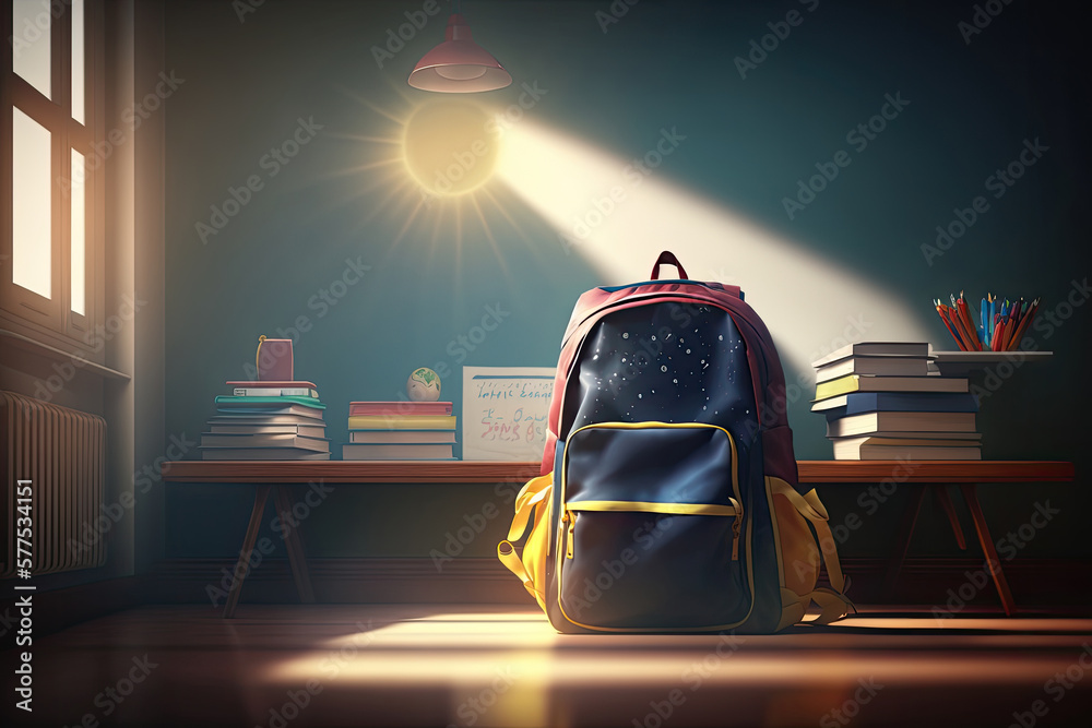 back to school background. Illustration AI Generative