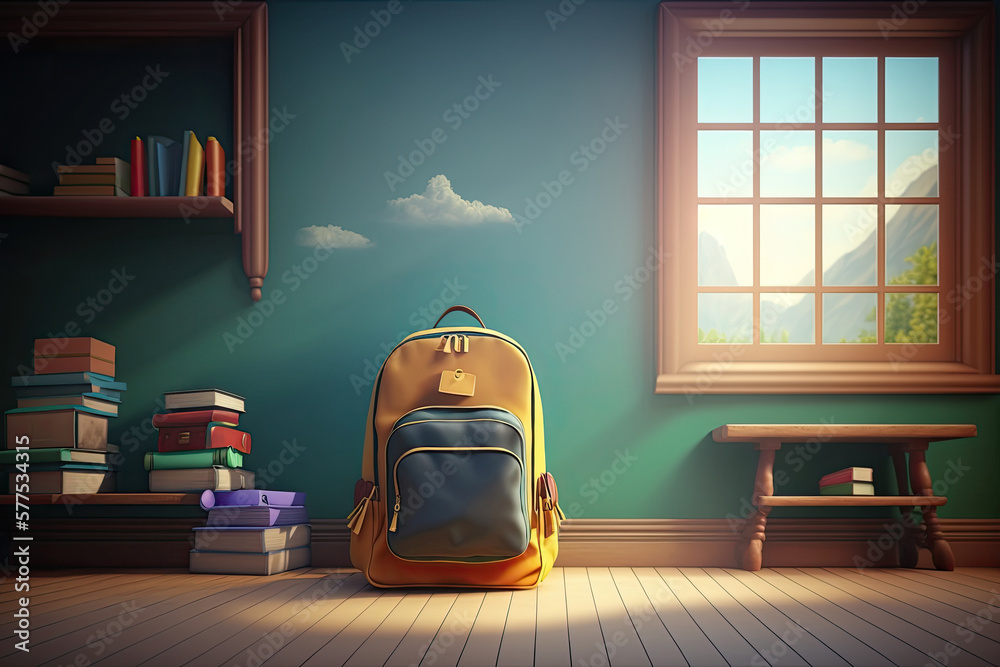 back to school background. Illustration AI Generative