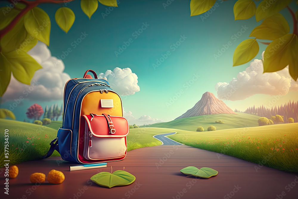 back to school background. Illustration AI Generative