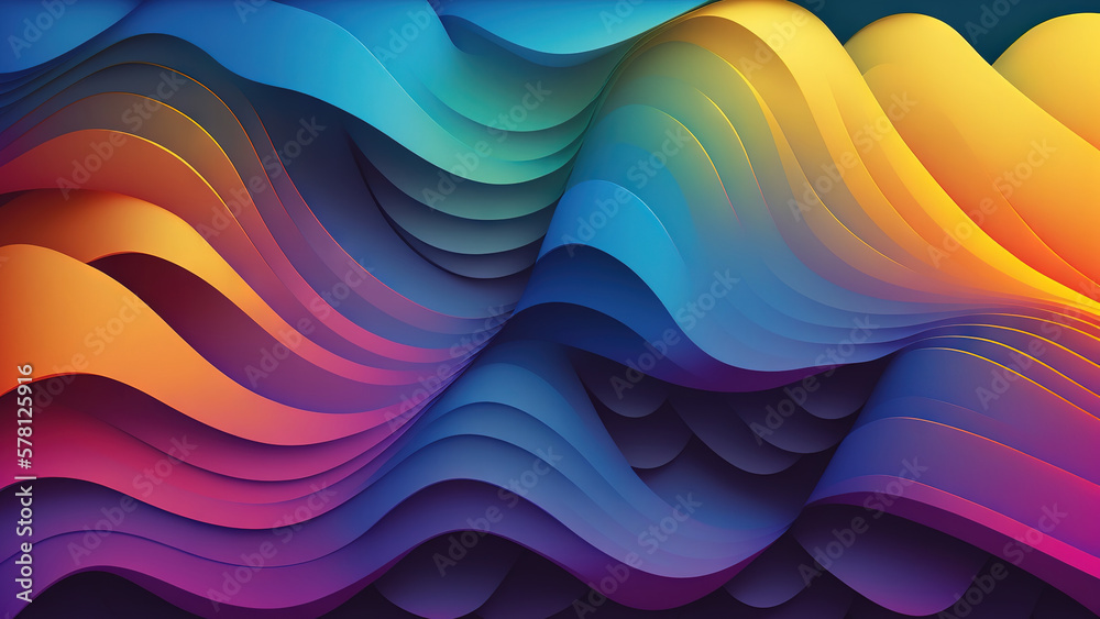 Dreamy y2k gradient color blur background. Color waves. Generative AI