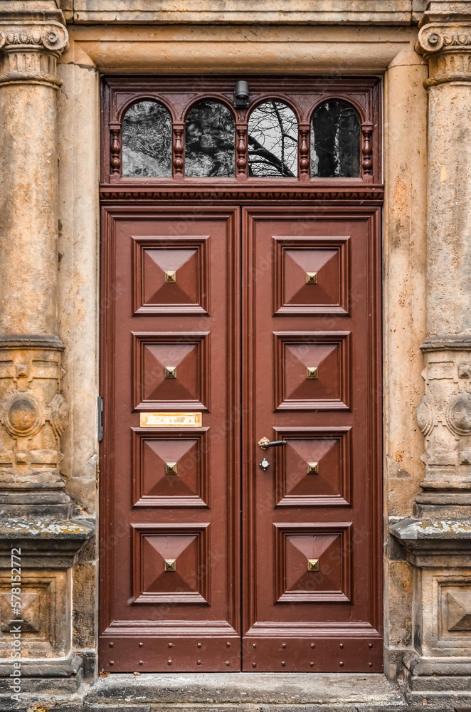 View of old building with vintage door