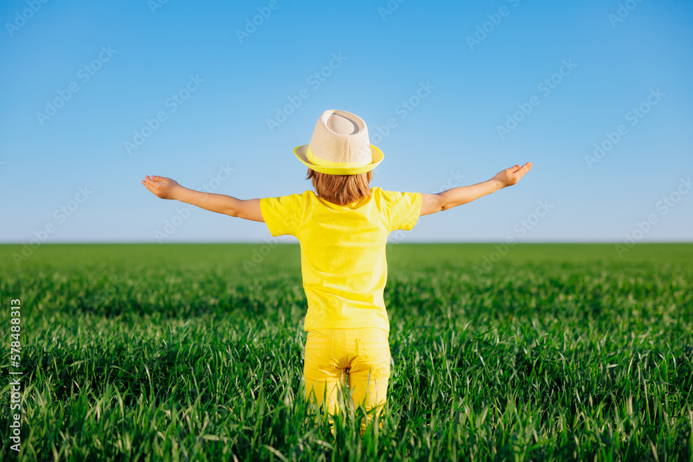 Happy child in spring outdoor