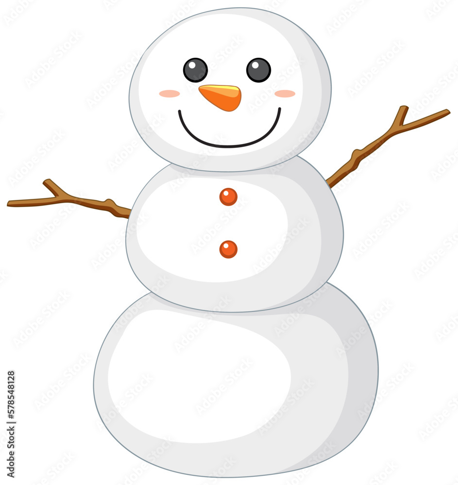 The snowman on the white background