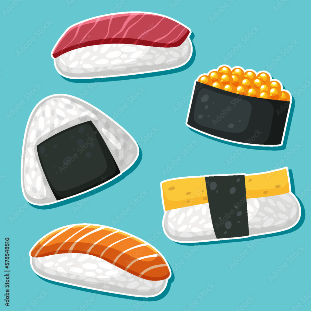 Japanese food with sushi set