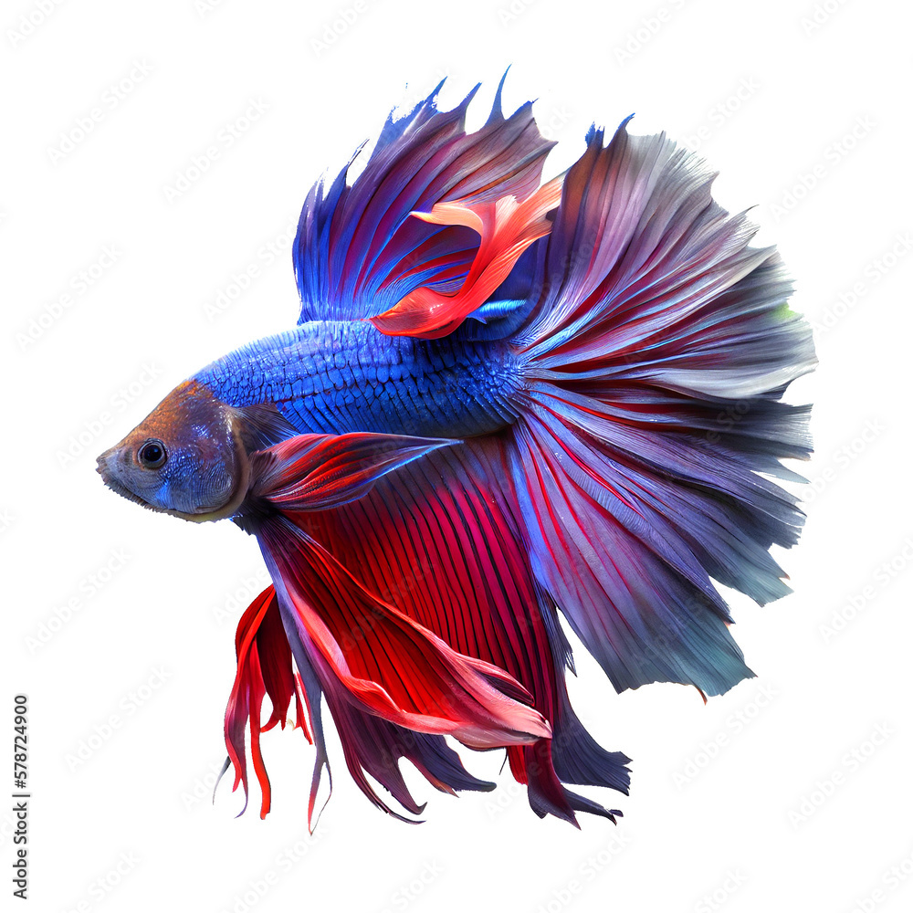 siamese fighting fish isolated on white