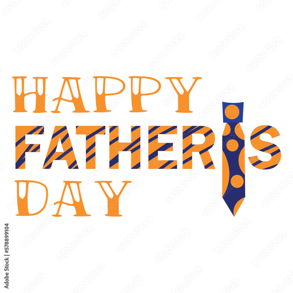 Greeting card for Fathers Day with necktie on white background