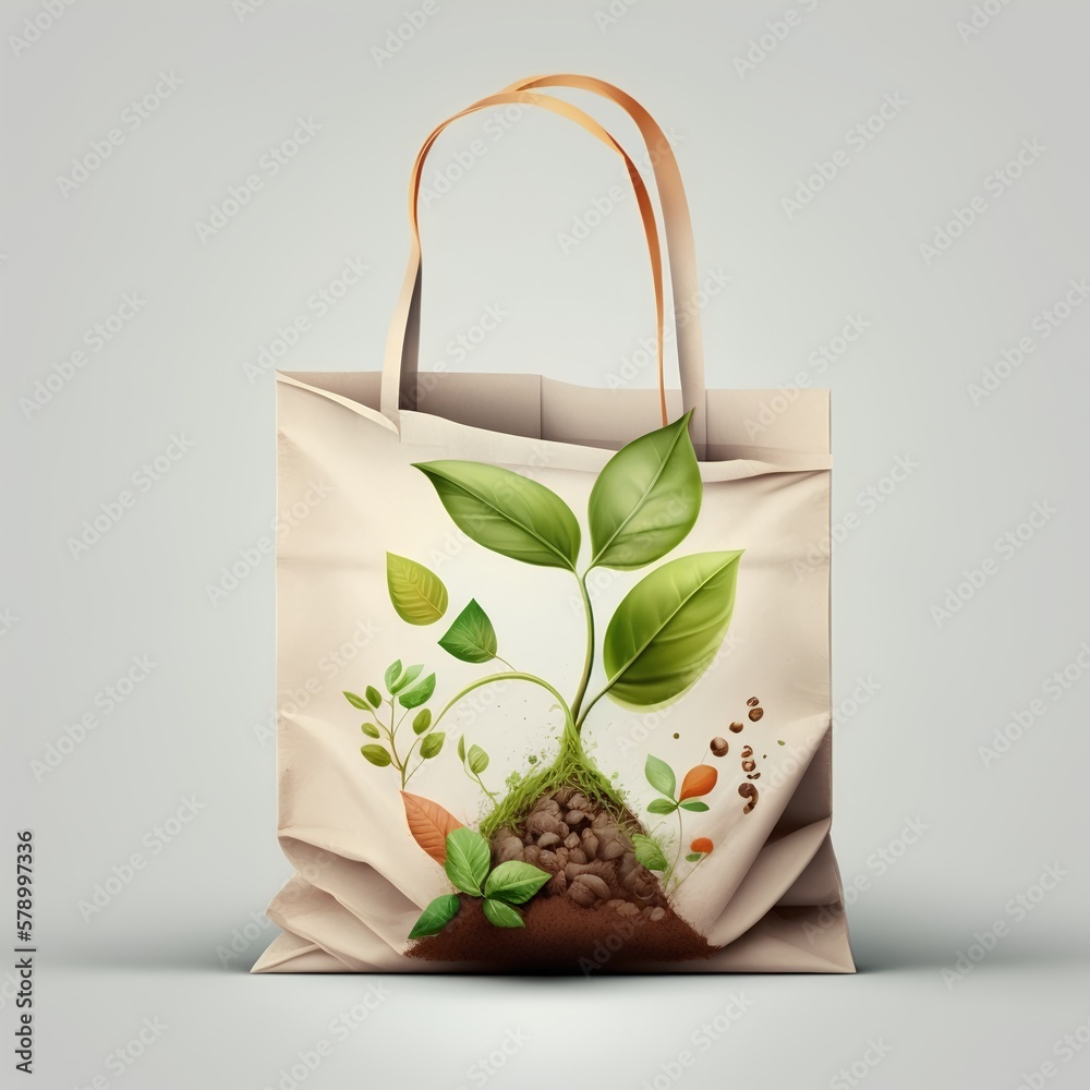 Eco bag made of organic cotton, can be reused many times, lightweight & durable. Reduces plastic was