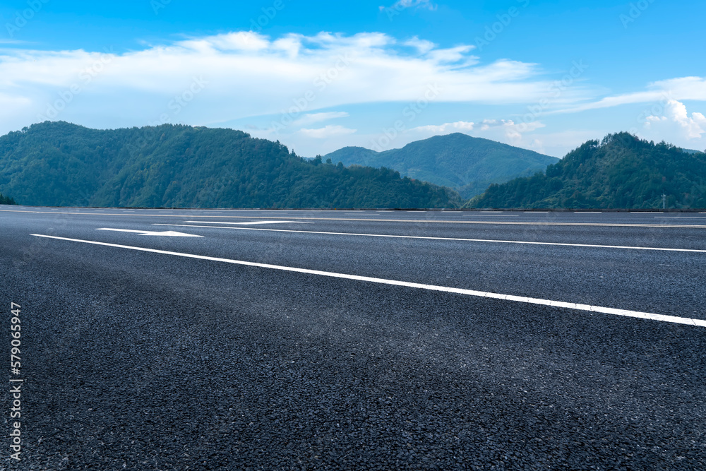 Outdoor mountain highway skyline