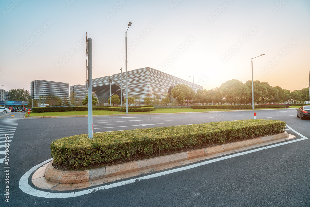 Road ground and urban landscape