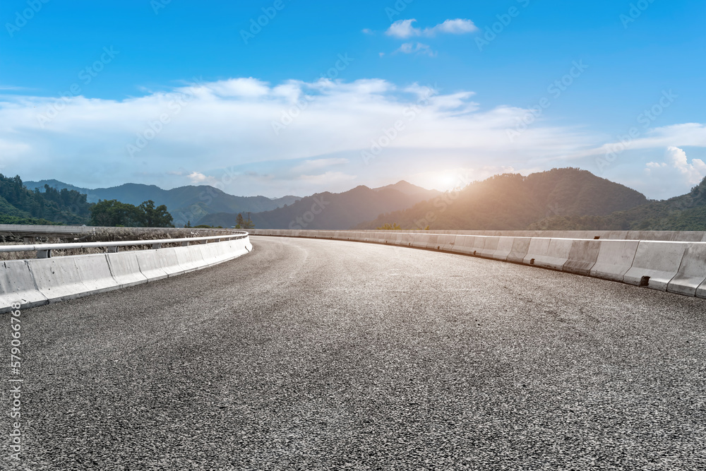 Outdoor mountain highway skyline