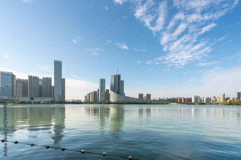 Street view of Hefei Financial District, China