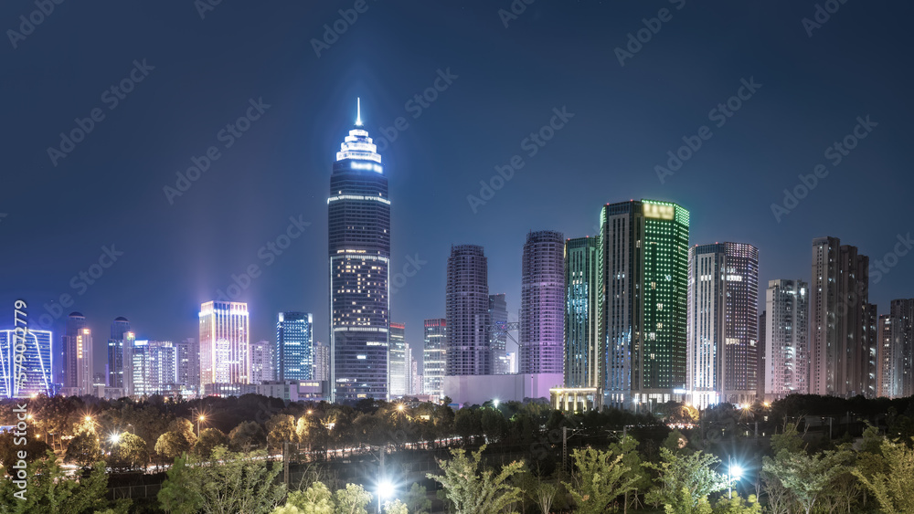 Shaoxing Modern Building Landscape Night Scenery