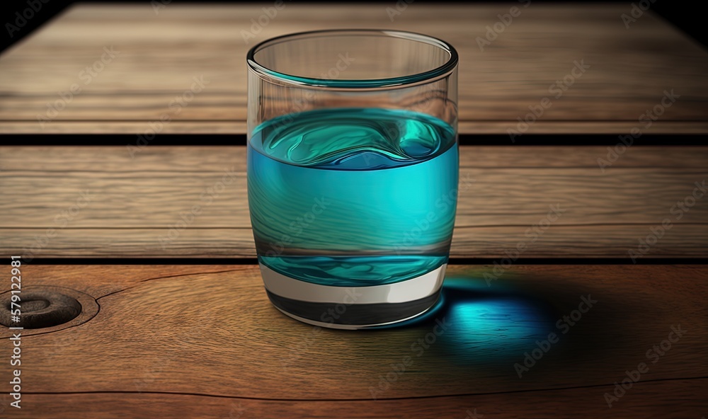  a glass of water on a table with a wooden table top in the background and a wooden table top in the