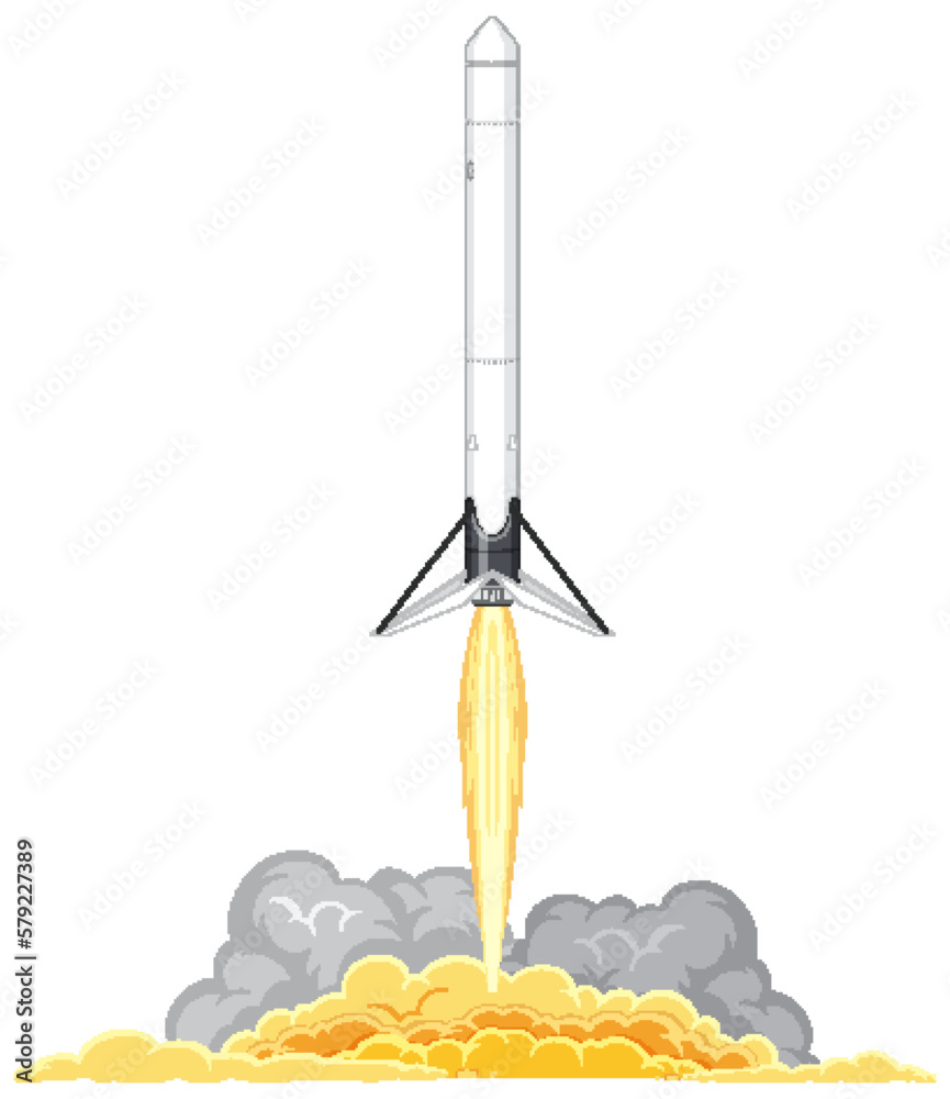 Rocket Launching into Space Concept