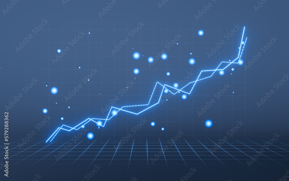 statistical graph with business finance concept, 3d rendering.