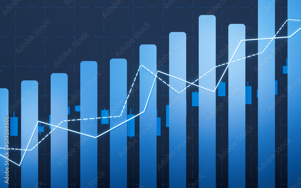 statistical graph with business finance concept, 3d rendering.