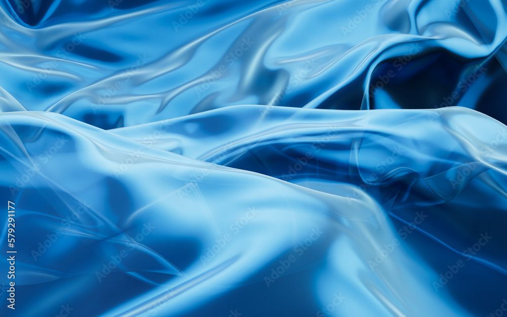 Smooth wave cloth background, 3d rendering.