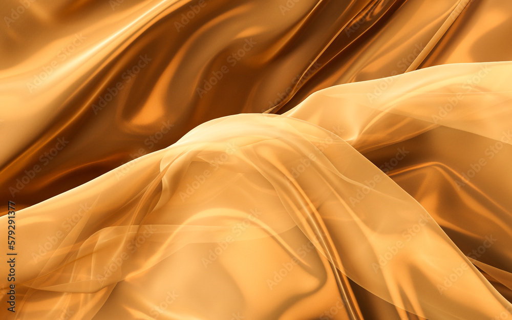 Smooth wave cloth background, 3d rendering.