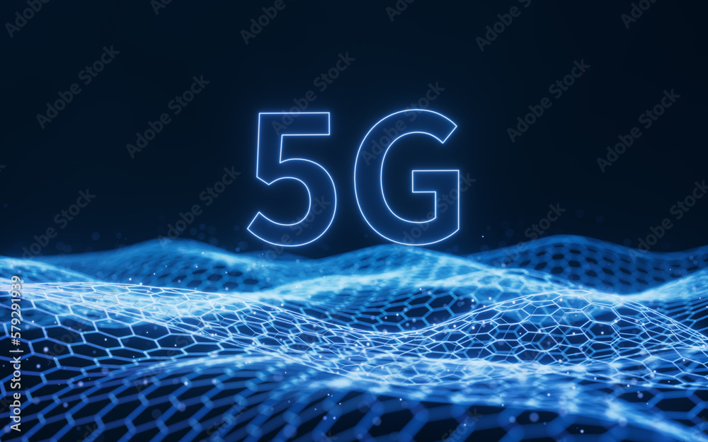 5G concept, science and technology, 3d rendering.