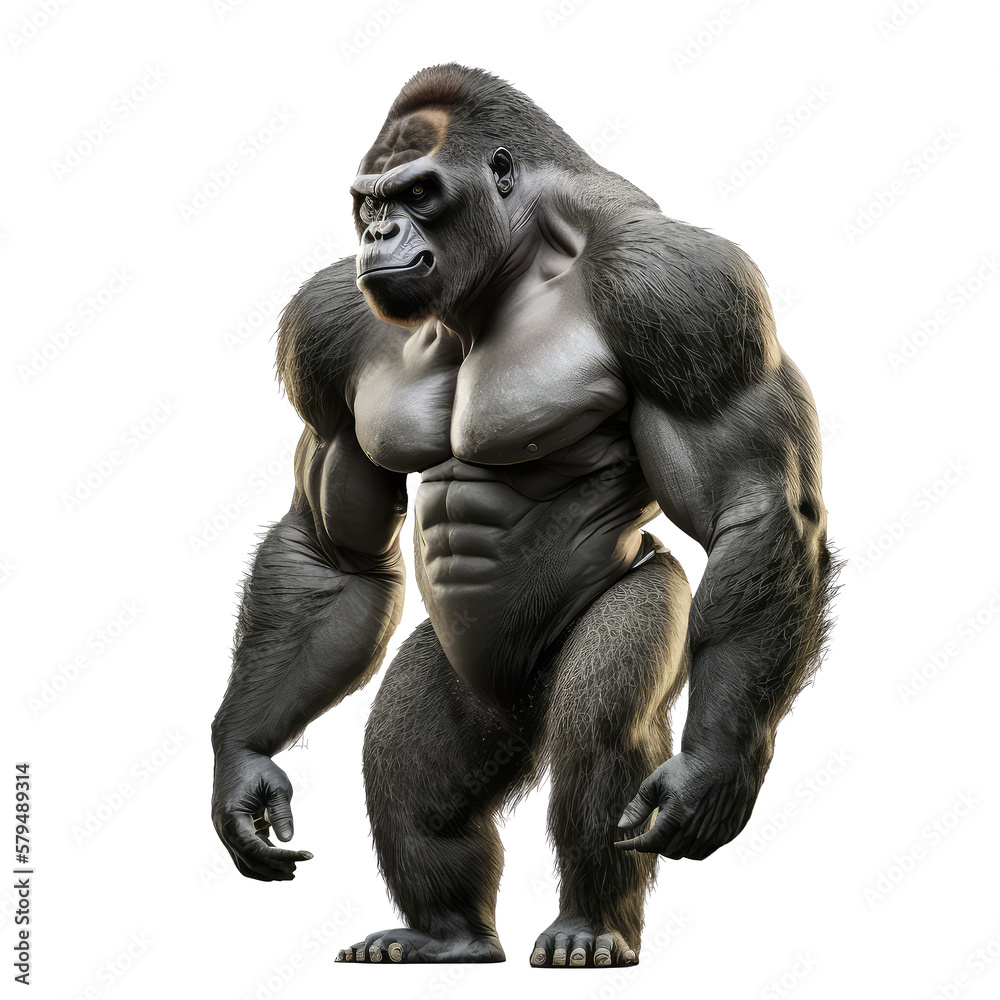 gorilla isolated on white background