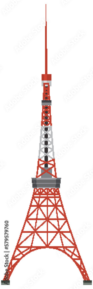 Tokyo Tower Flat Design Vector